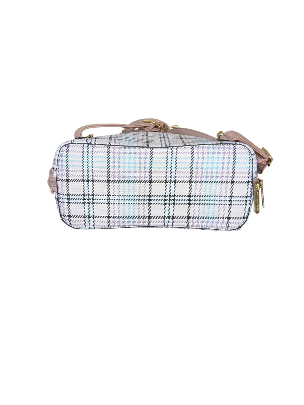 Plaid Pastel Backpack Purse - Pink